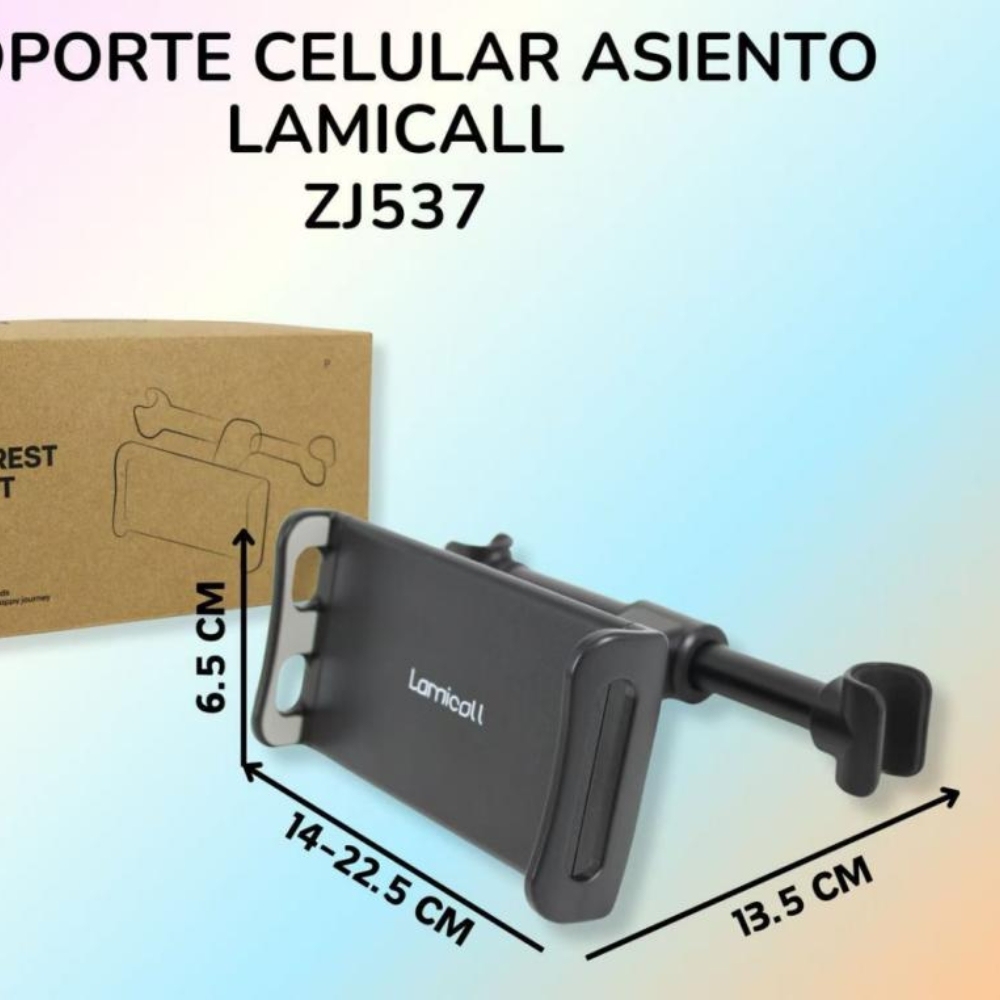Soporte giratorio para teléfono móvil con ventosa para asiento trasero de coche