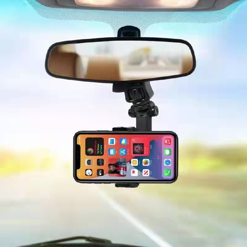 Soporte para teléfono en el espejo retrovisor