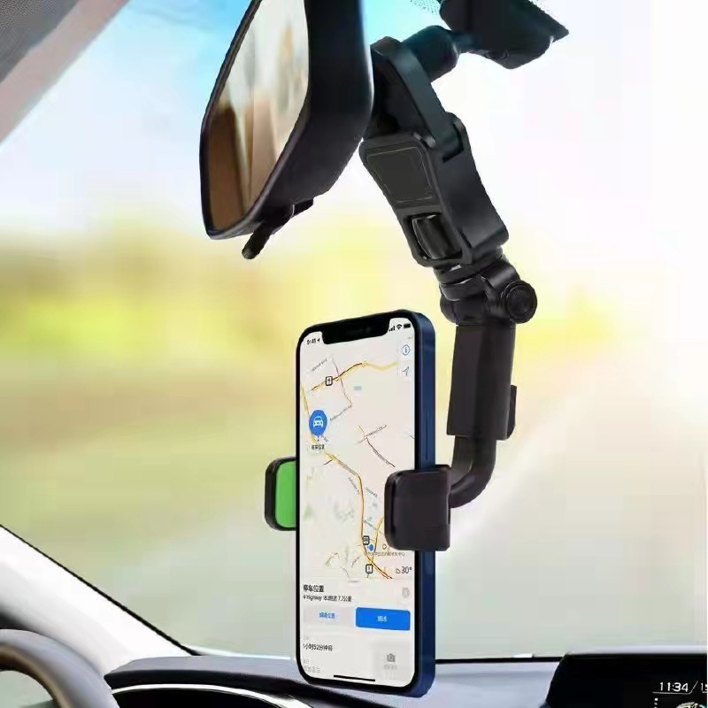 Soporte para teléfono en el espejo retrovisor