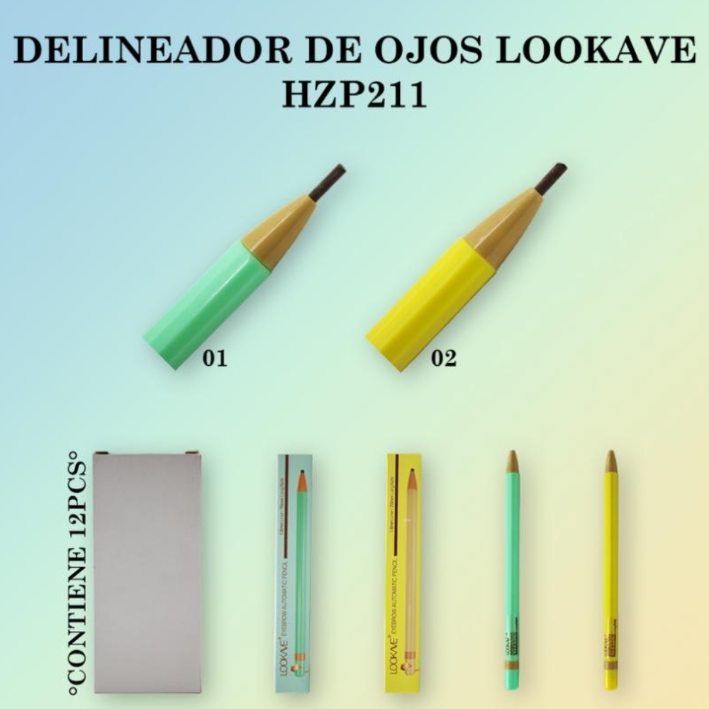 Bolígrafo de gel delineador de ojos, 12 piezas/caja pequeña