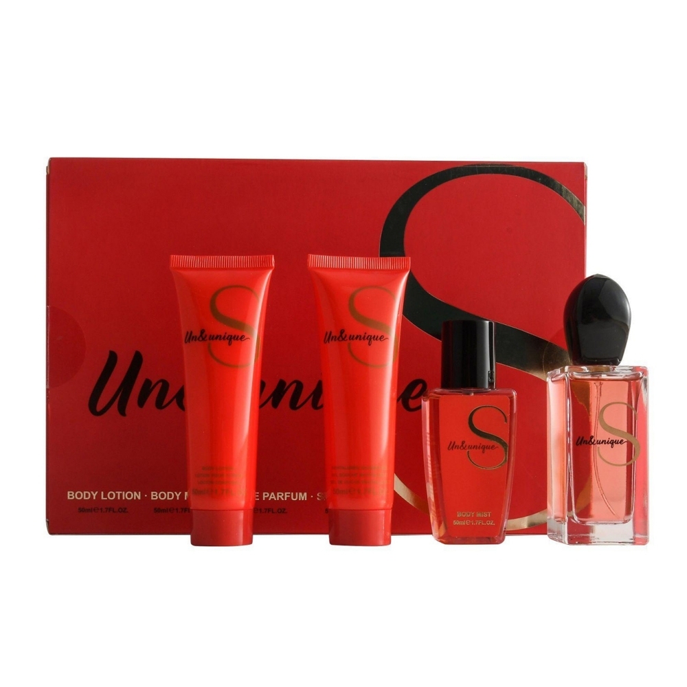 Set de cuidado de perfumes, set de perfumes, perfume de 50ml, perfume corporal de 50ml, loción corporal de 50ml y gel de baño de 50ml.