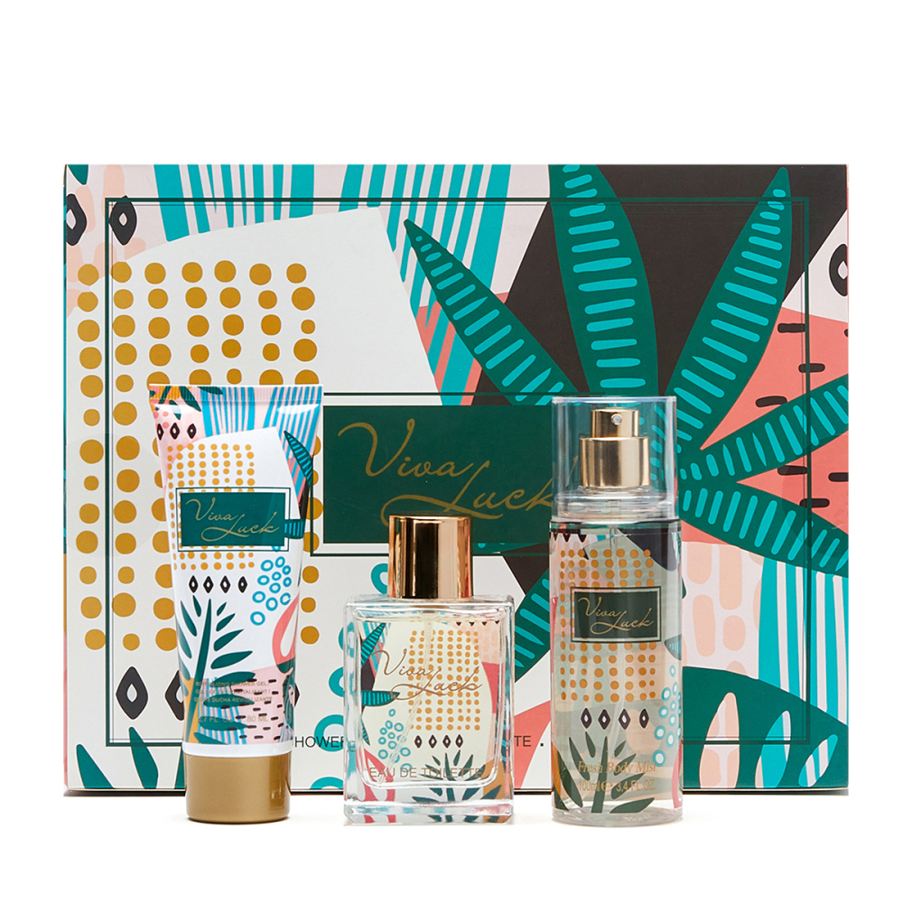 Mujer: Perfume 50 ml + Spray corporal 100 ml + Gel de ducha 80 ml