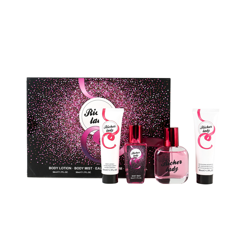 Set de regalo de perfumes - Todo - en - uno: 50 ml cada uno de gel de baño con fragancia encantadora, loción hidratante, aroma corporal refrescante y eau de parfum. Ideal para mujeres en salidas informales, citas y uso diario, Regalos para el Día de la Ma