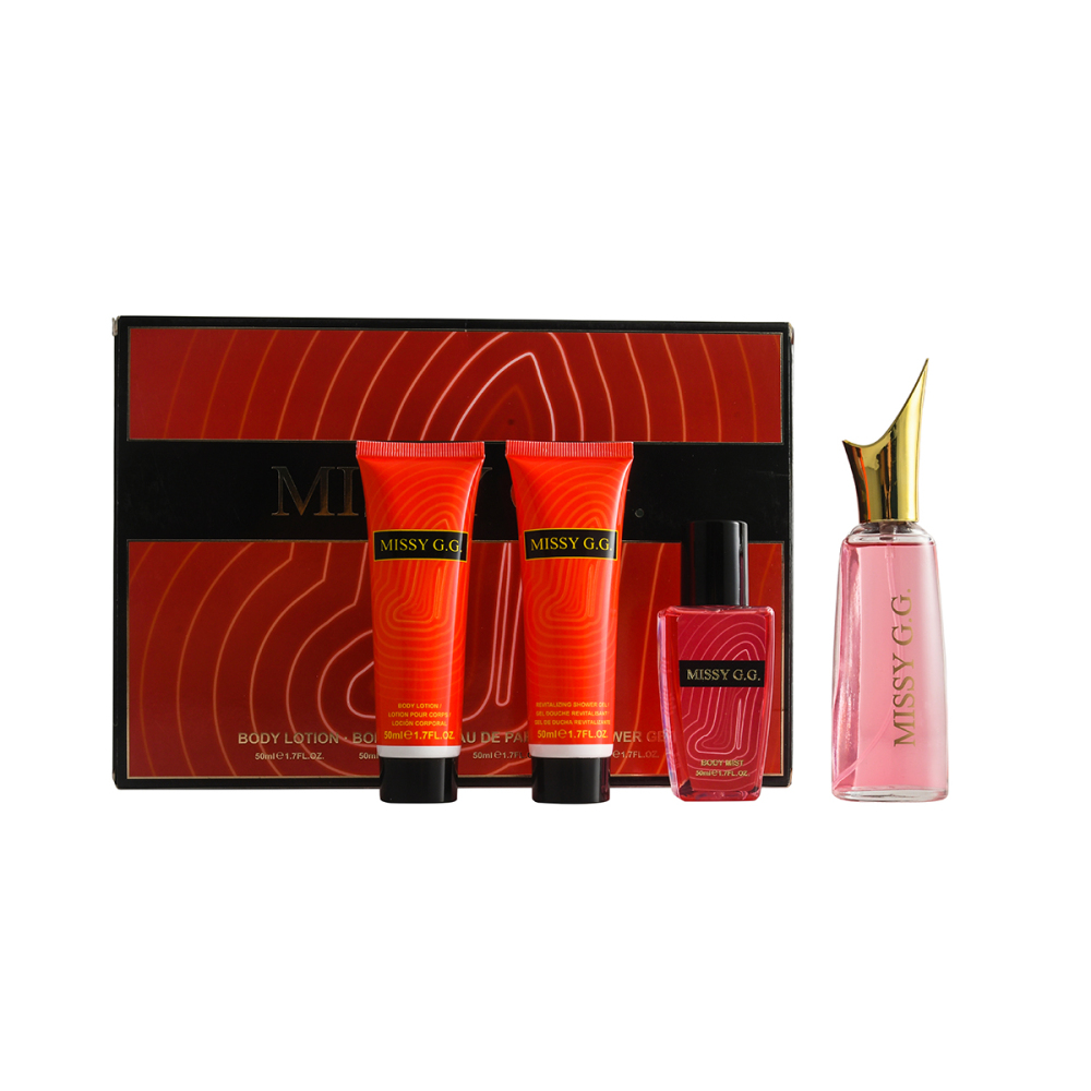 Set de regalo de perfumes con aroma floral y frutal: gel de baño 50ml, loción hidratante 50ml, atomizador corporal 50ml y perfume 50ml. Ideal para el uso diario de las mujeres y ocasiones especiales, y es un regalo perfecto para el Día de la Madre.