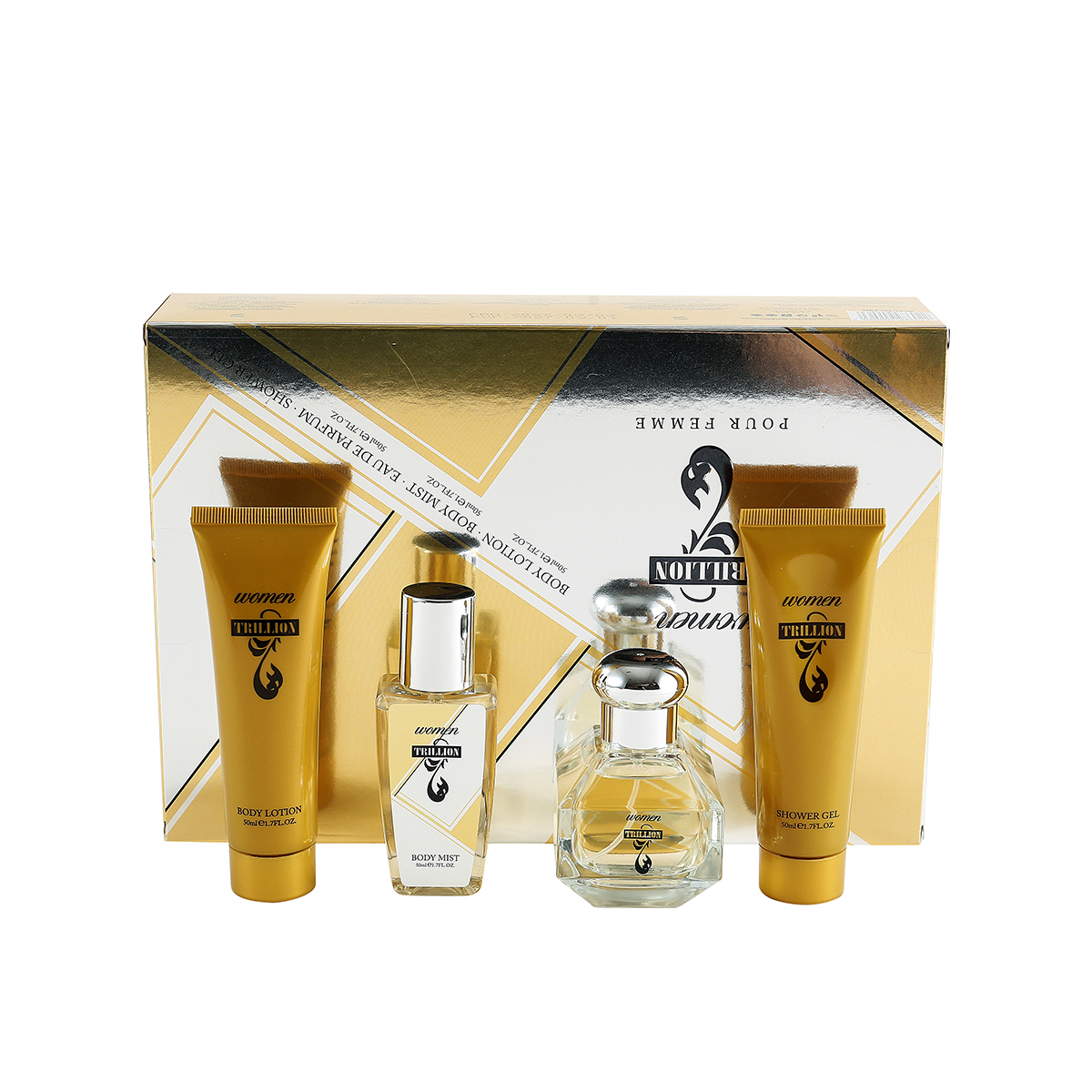 Set de Regalo de Cuidado Corporal- Perfume (50ml) + Spray Corporal (50ml) + Loción Corporal (50ml) + Gel de Baño (50ml) - Set de Perfumes Duraderos para Mujeres - Regalo Ideal para el Día de la Madre