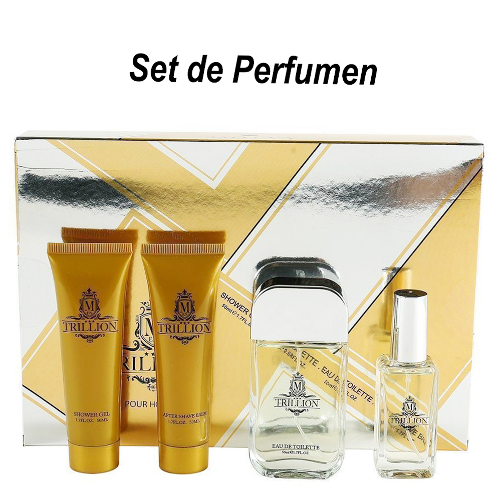 Un set de regalo de 4 piezas para hombre que incluye: spray, perfume, bálsamo post-afeitar y gel de ducha. Portátil y ideal para viajar, es el regalo perfecto.