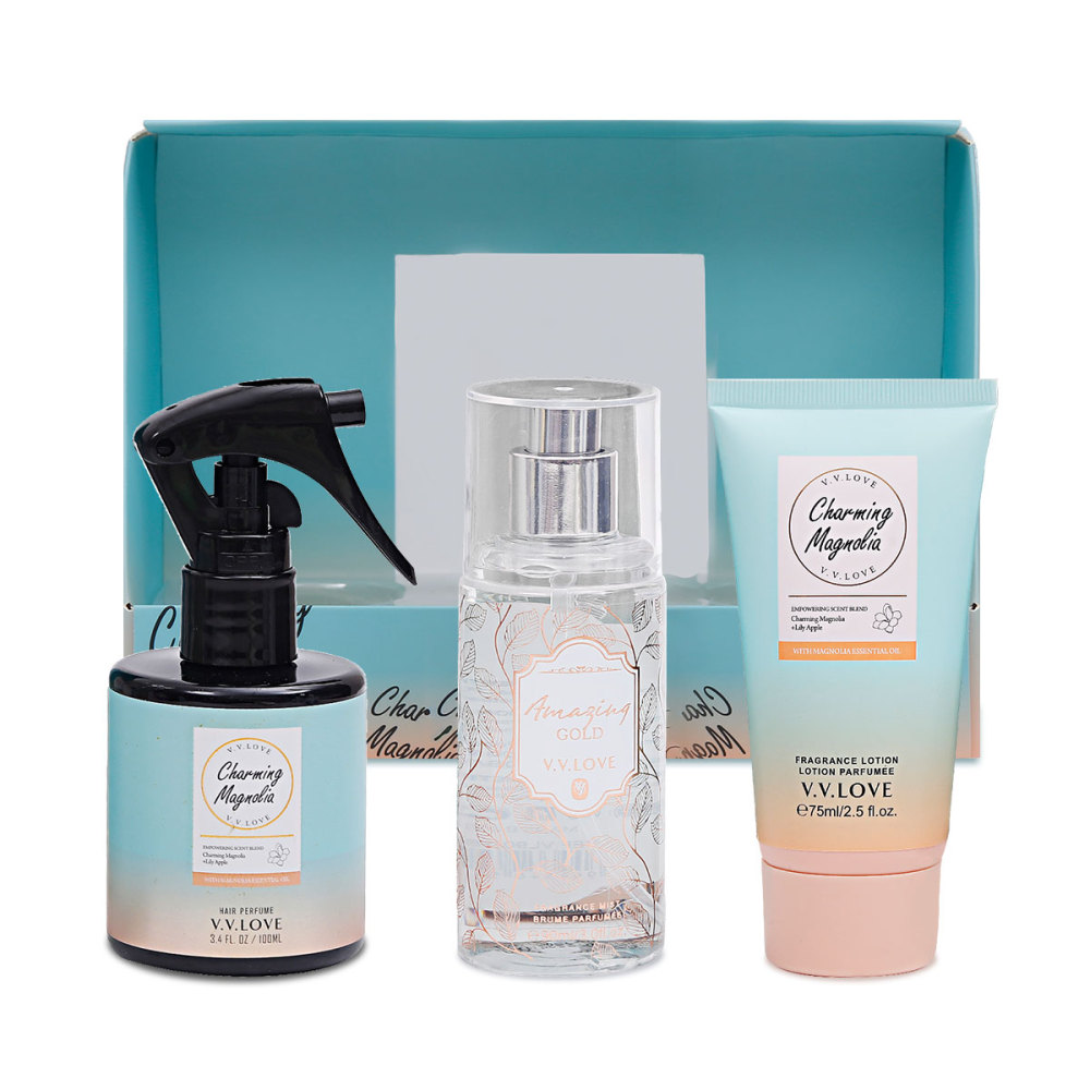Perfume para el cabello de 100 ml + loción corporal de 90 ml + spray corporal de 150 ml, set de perfumes para viajar con fragancia duradera, es muy adecuado para regalar a familiares y amigos y es un regalo perfecto para el Día de la Madre.