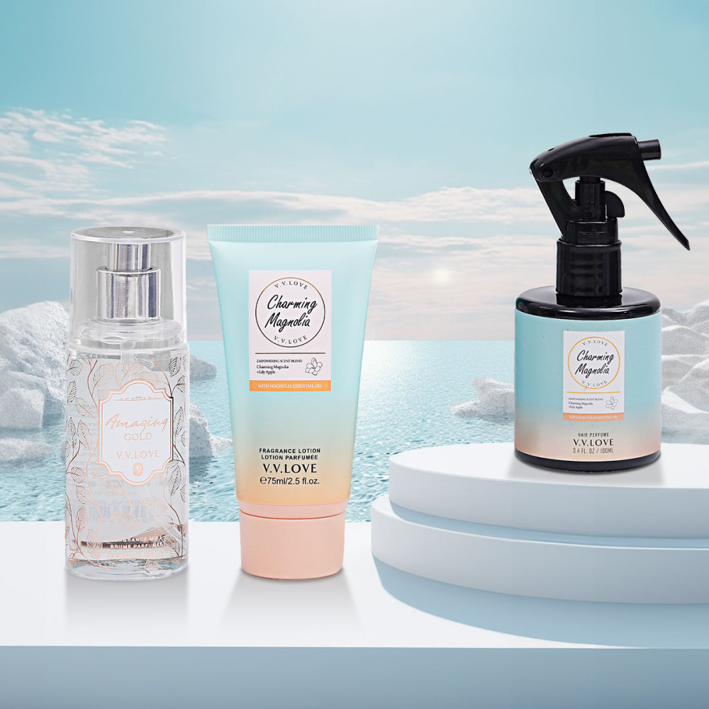 Perfume para el cabello de 100 ml + loción corporal de 90 ml + spray corporal de 150 ml, set de perfumes para viajar con fragancia duradera, es muy adecuado para regalar a familiares y amigos y es un regalo perfecto para el Día de la Madre.