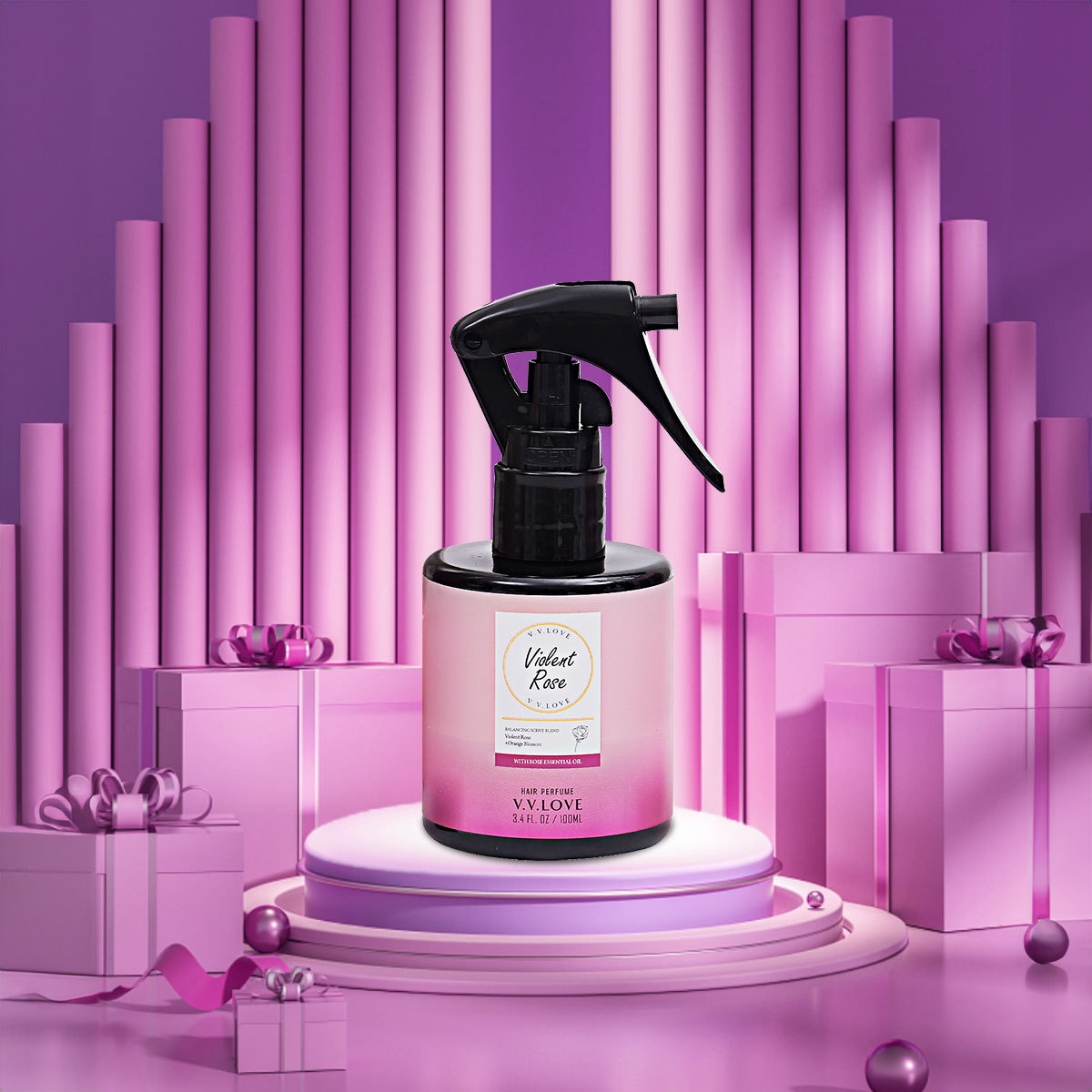 100ml de perfume para el cabello + 90ml de loción corporal + 150ml de spray corporal