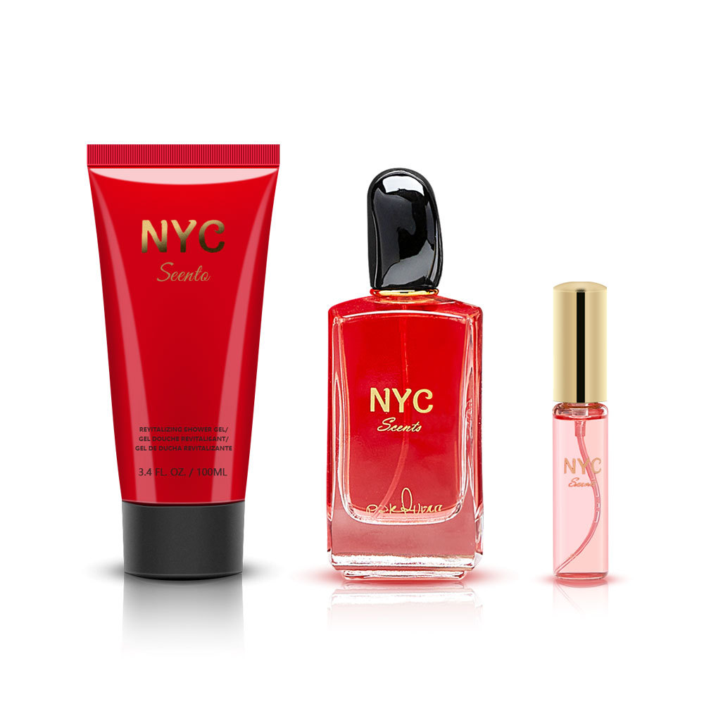 Set de regalo de perfumes de 3 piezas incluye perfume de 100ml, perfume de 15ml y gel de ducha de 100ml. Compacto, portátil y con fragancia duradera. Ideal como regalo para el Día de la Madre.