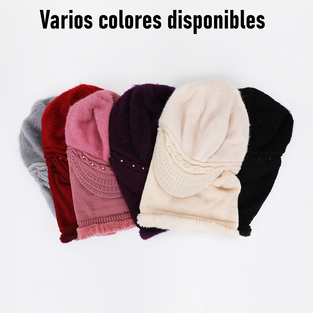 Gorro de punto de invierno.,1 pieza Gorro de invierno para mujer, bufanda con capucha de una pieza, cómodo, cálido y resistente al viento,Adecuado para hombres y mujeres al aire libre, un buen regalo para mamá.