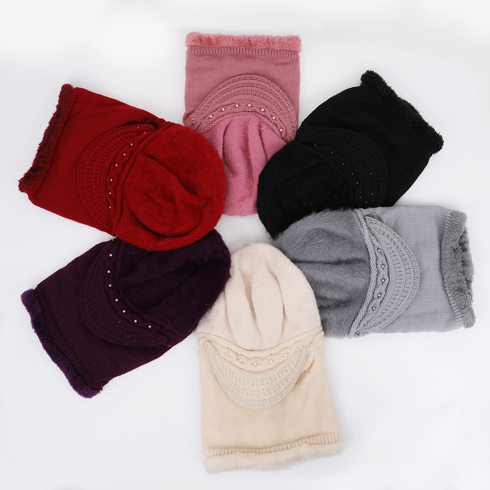 Gorro de punto de invierno.,1 pieza Gorro de invierno para mujer, bufanda con capucha de una pieza, cómodo, cálido y resistente al viento,Adecuado para hombres y mujeres al aire libre, un buen regalo para mamá.