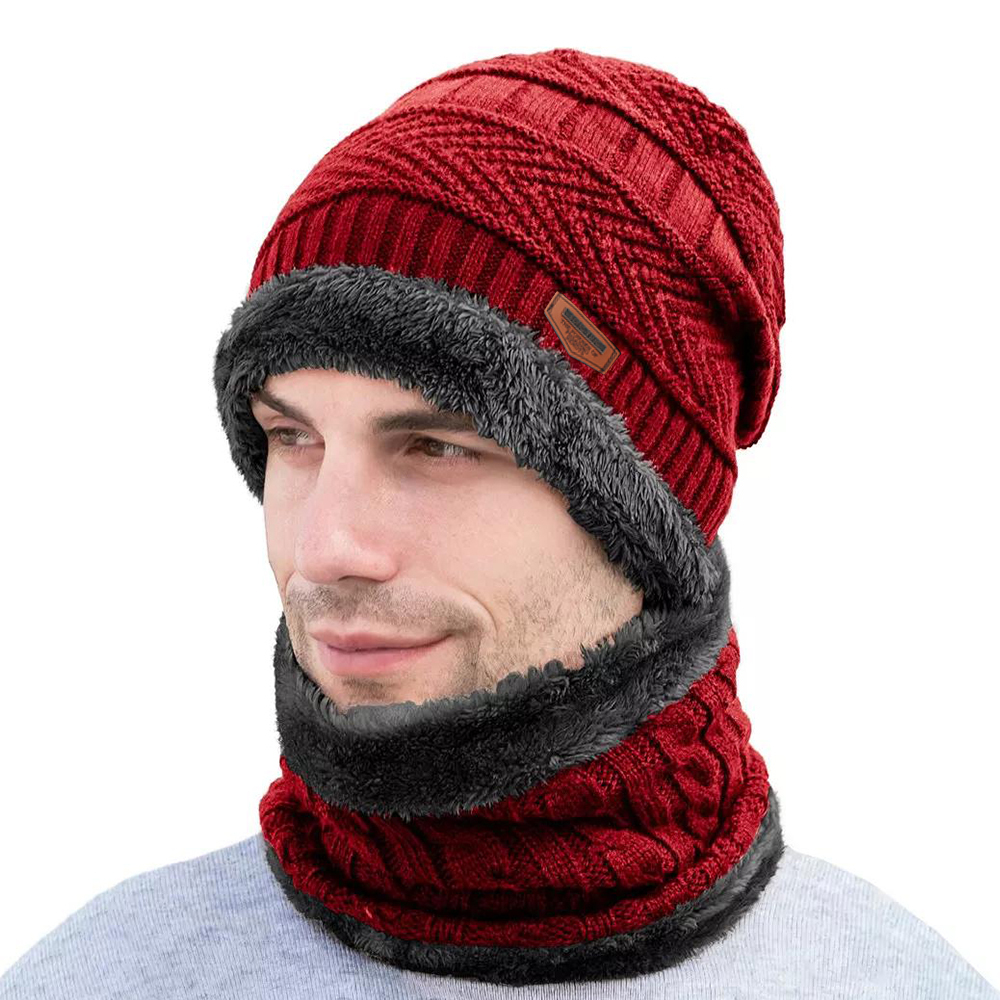 Conjunto de gorro, gorro y bufanda de invierno a prueba de viento para hombre, cálido para ciclismo al aire libre