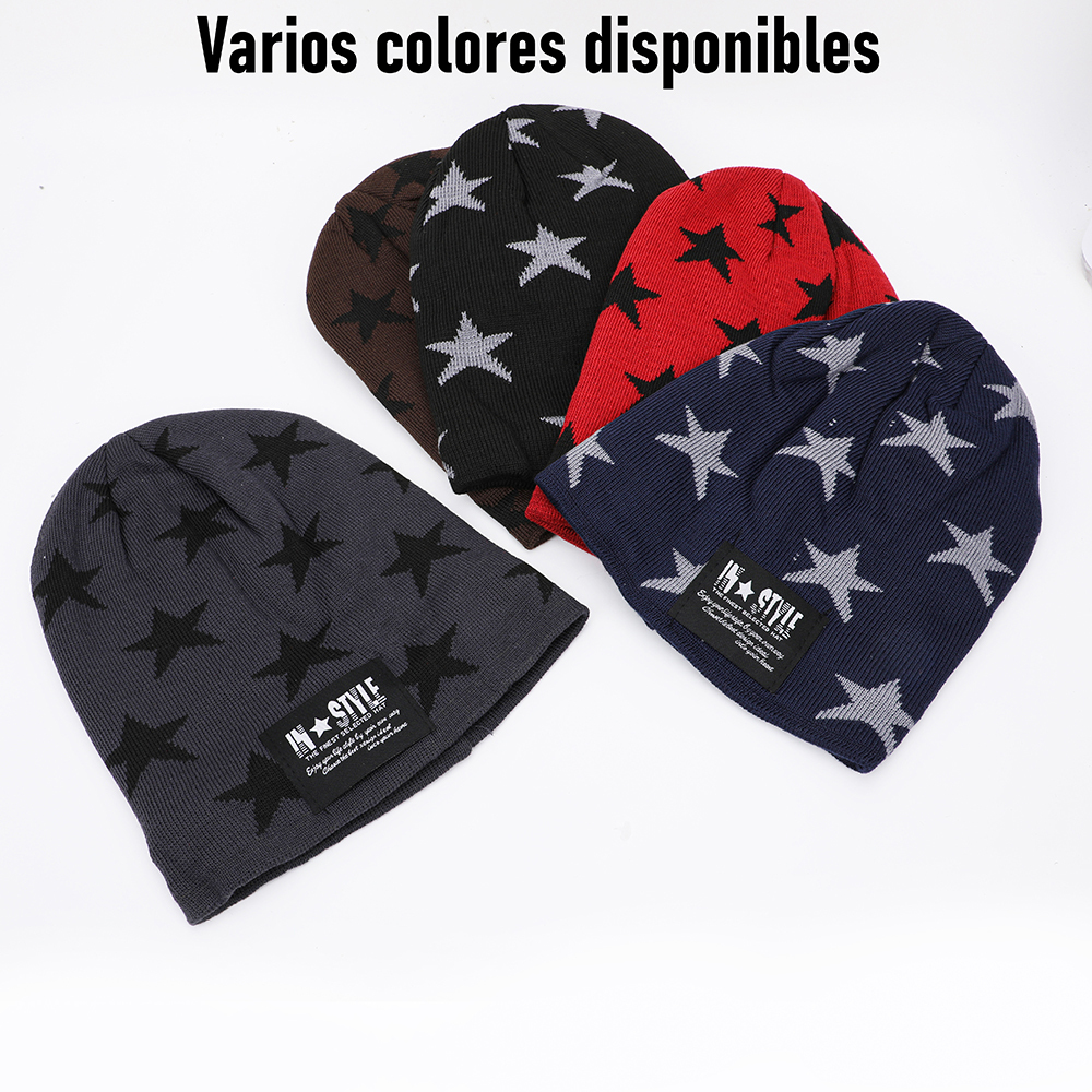 Bufanda y gorra de invierno con gorro de punto cálido y esponjoso para ciclismo al aire libre, gorro de invierno para hombres, gorro de cuello alto