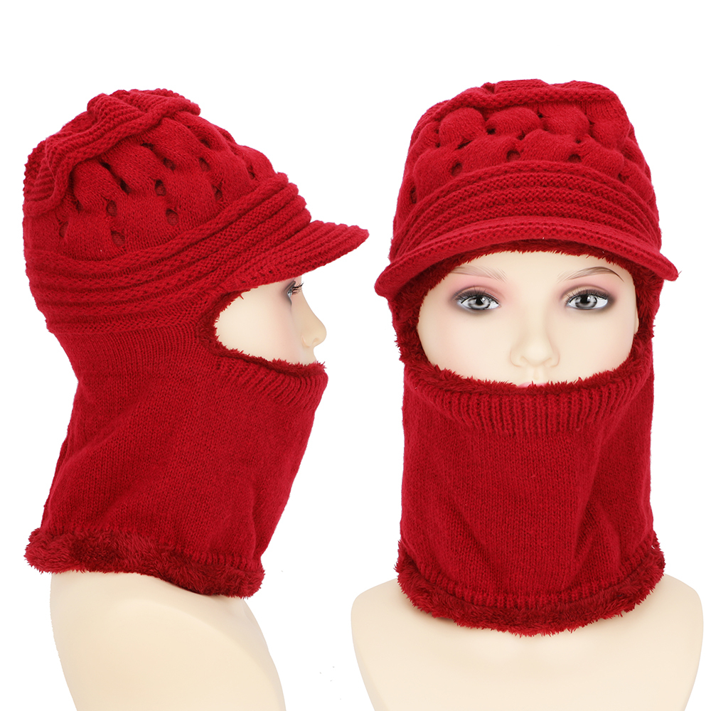 Gorra de invierno tejida para mujer,bufanda cálida con forro polar añadido, adecuado para uso diario, opción ideal para regalos