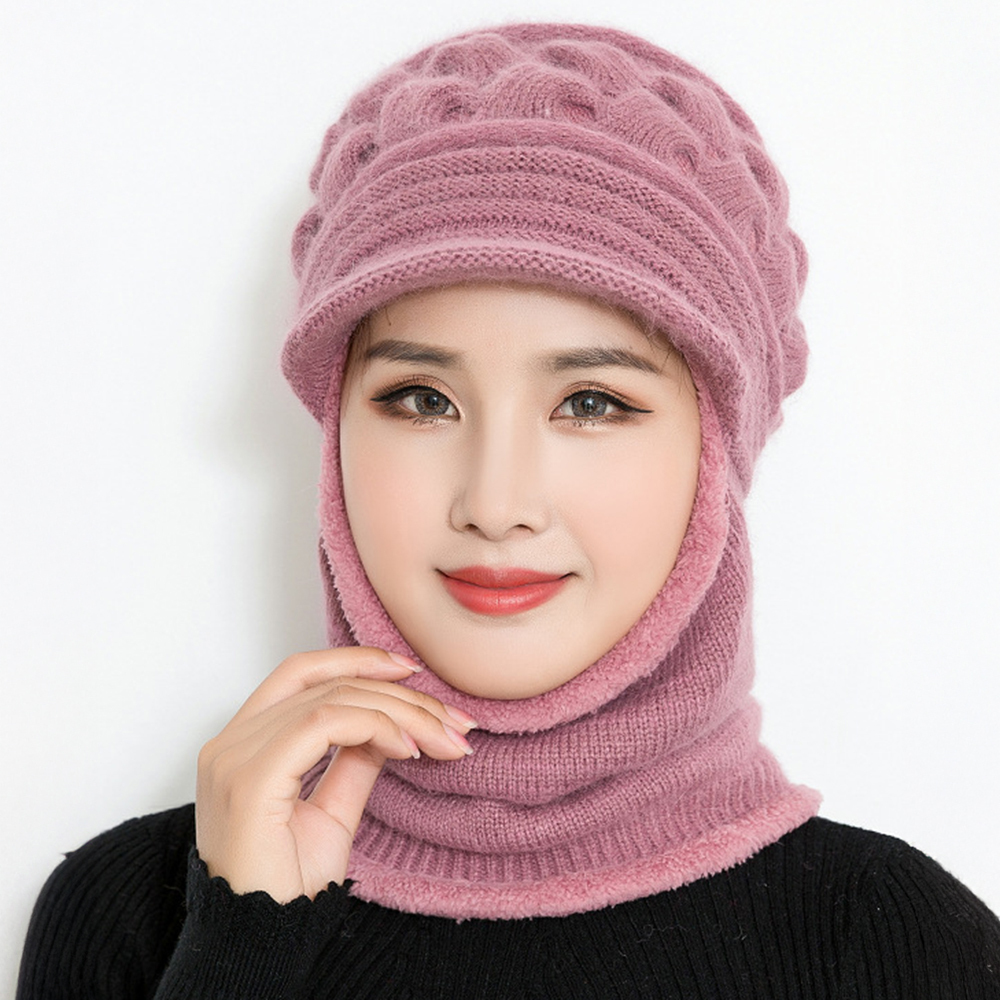 Gorra de invierno tejida para mujer,bufanda cálida con forro polar añadido, adecuado para uso diario, opción ideal para regalos