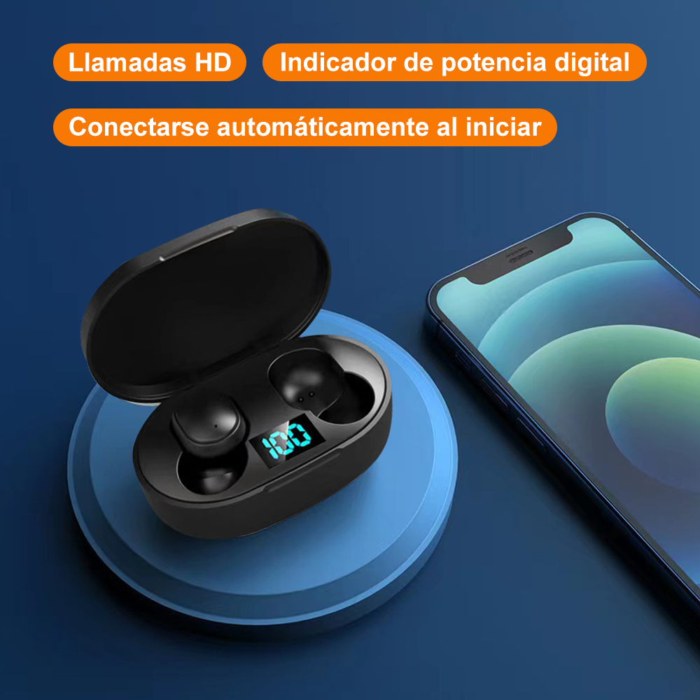 Auriculares inalámbricos Bluetooth, auriculares con calidad de sonido sin pérdida, con pantalla LED, control táctil, con micrófono, llamada clara, adecuados para música, juegos, deportes, regalos
