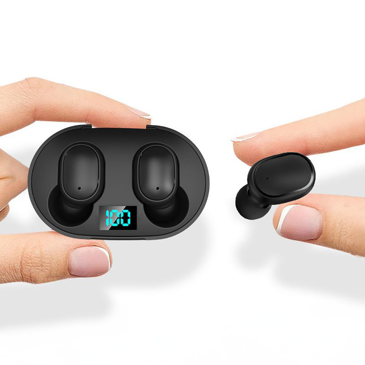 Auriculares inalámbricos Bluetooth, auriculares con calidad de sonido sin pérdida, con pantalla LED, control táctil, con micrófono, llamada clara, adecuados para música, juegos, deportes, regalos