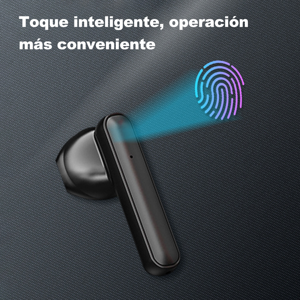 Auriculares inalámbricos Bluetooth, auriculares con calidad de sonido sin pérdida, indicador de carga, control táctil, con micrófono, llamada clara, auriculares inalámbricos adecuados para todo tipo de teléfonos móviles