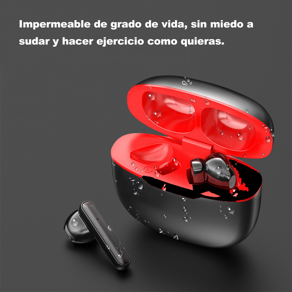Auriculares inalámbricos Bluetooth, auriculares con calidad de sonido sin pérdida, indicador de carga, control táctil, con micrófono, llamada clara, auriculares inalámbricos adecuados para todo tipo de teléfonos móviles