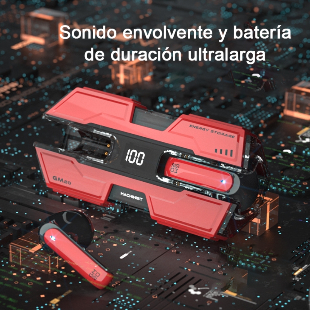 Auriculares inalámbricos Bluetooth, auriculares Bluetooth mecánicos de viento, mini auriculares inalámbricos con pantalla LED, control táctil, llamadas claras, batería de larga duración, auriculares inalámbricos adecuados para todo tipo de teléfonos móvil