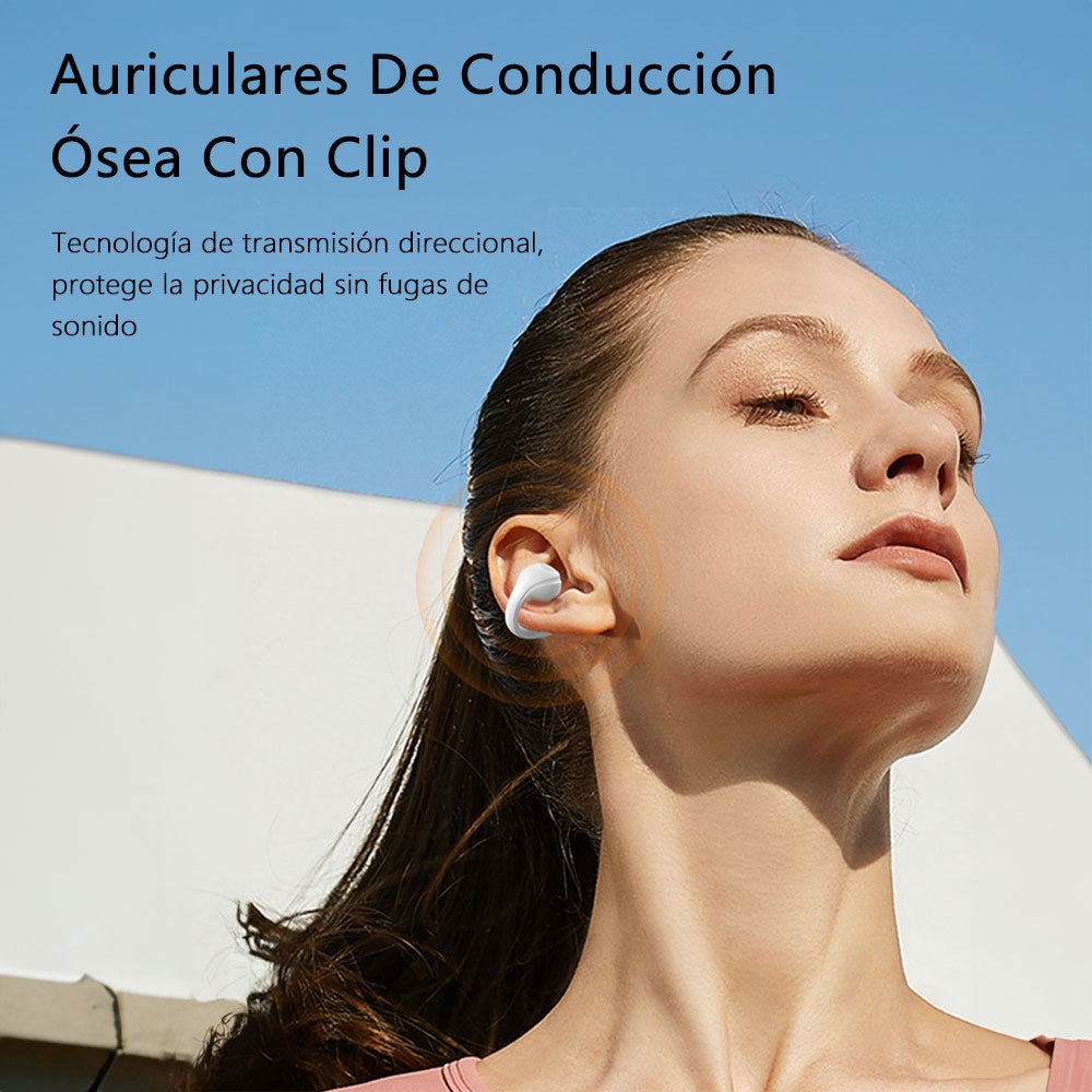 Auriculares inalámbricos Bluetooth, auriculares Bluetooth con clip para la oreja, auriculares con sonido envolvente, batería de larga duración, auriculares inalámbricos adecuados para todo tipo de teléfonos móviles