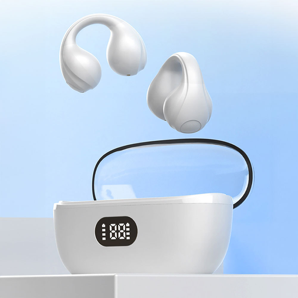 Auriculares inalámbricos Bluetooth, auriculares Bluetooth con clip para la oreja, auriculares con sonido envolvente, batería de larga duración, auriculares inalámbricos adecuados para todo tipo de teléfonos móviles