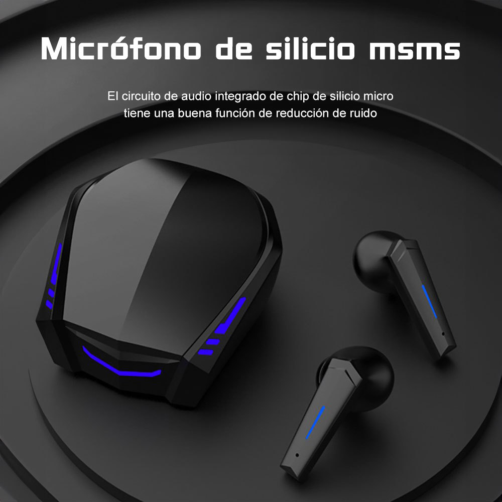 Auriculares inalámbricos Bluetooth, estilo mecánico de moda, auriculares inalámbricos táctiles con micrófono, llamada clara, adecuados para música, juegos, deportes, regalos.