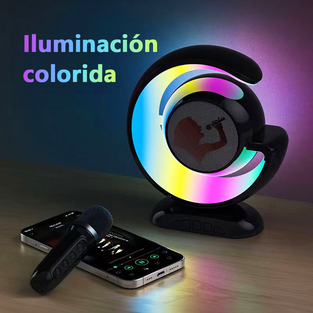 Karaoke Bluetooth portátil con 2 micrófonos inalámbricos para cantar en casa, fiestas y actividades al aire libre