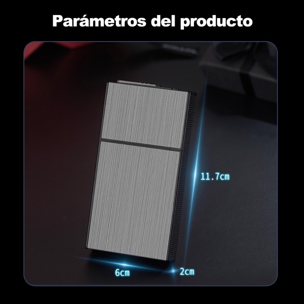 1 piece men's cigarette case with lighter cigarette case, can hold 20 thick cigarettes, USB charging, elegant, practical, portable design, pressure-resistant, moisture-proof, suitable for men and women
