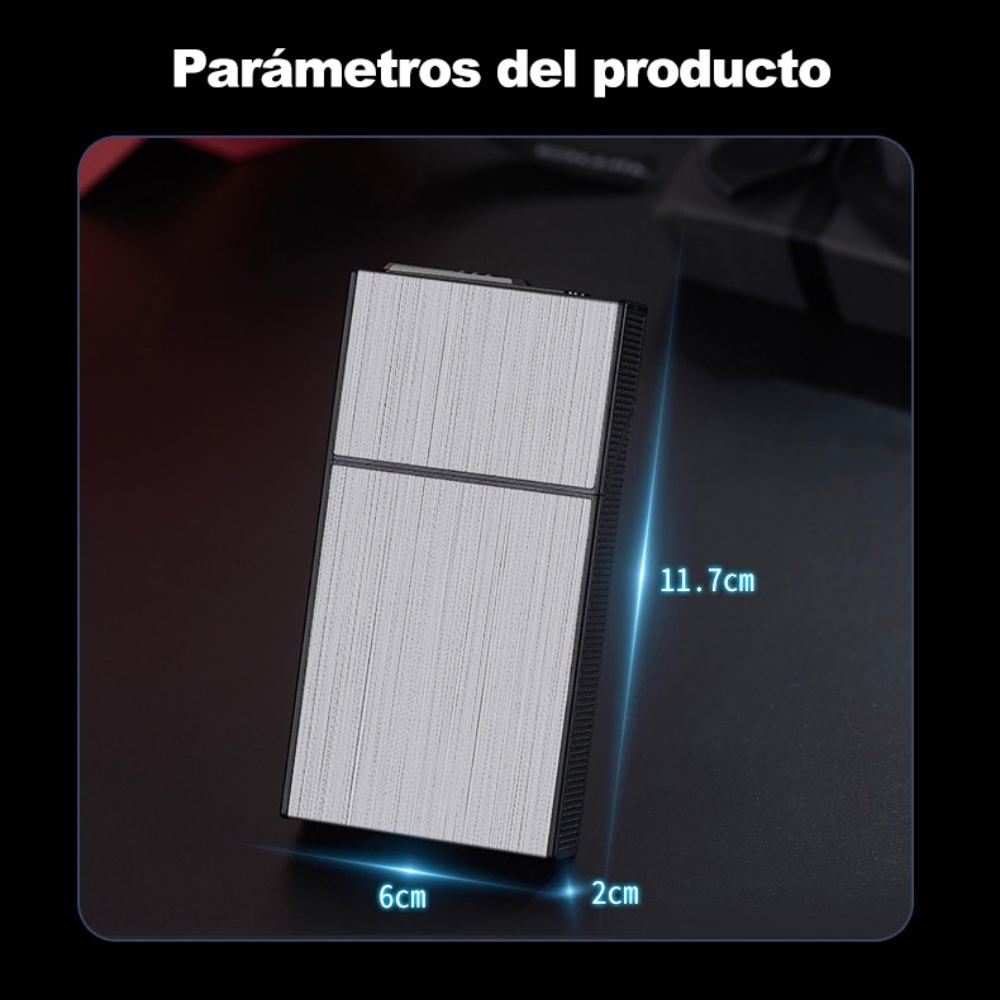 1 piece men's cigarette case with lighter cigarette case, can hold 20 thick cigarettes, USB charging, elegant, practical, portable design, pressure-resistant, moisture-proof, suitable for men and women