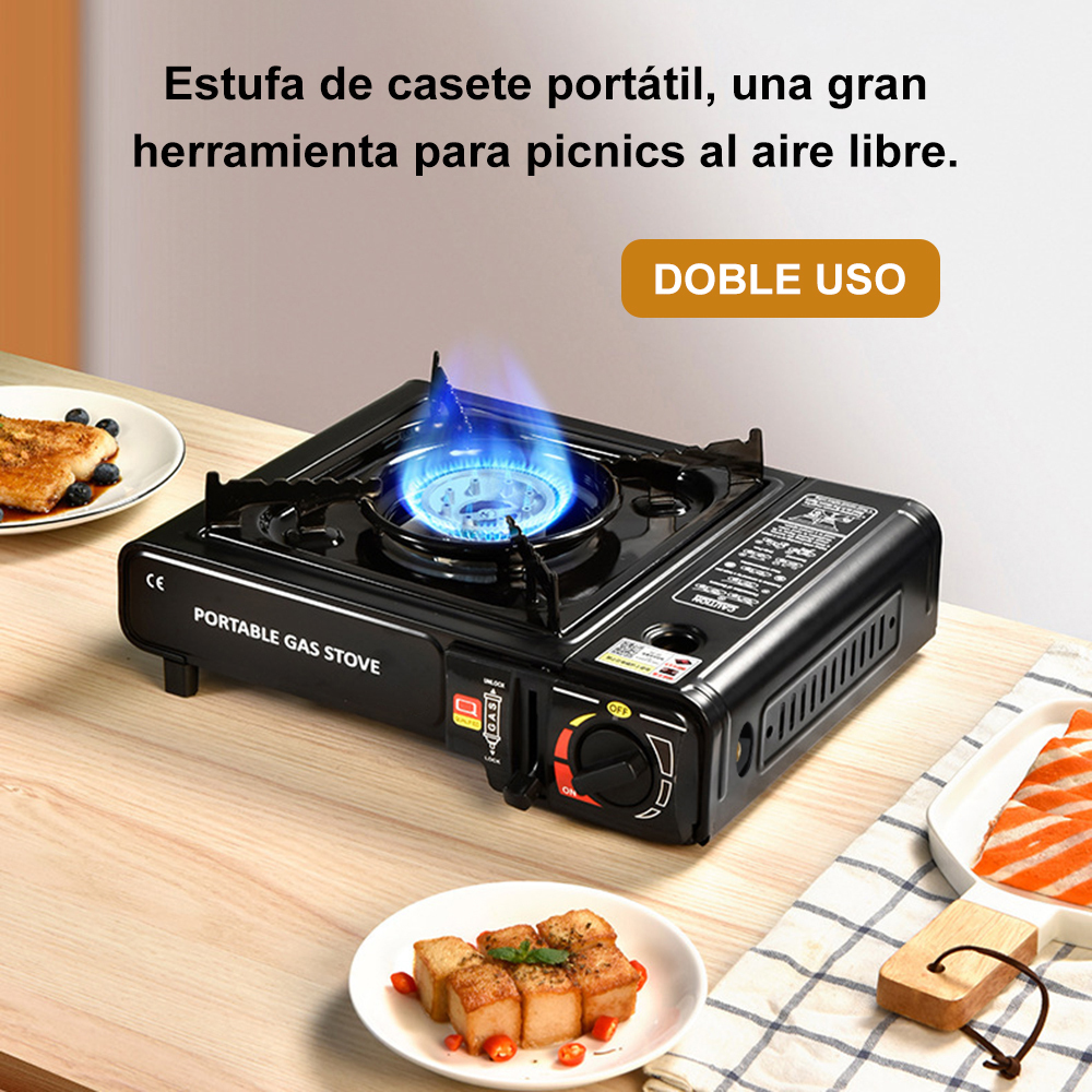 Estufa Gas Portátil,Válvula de control ajustable,Para Exteriores, uso Doméstico, Acampar, Picnic