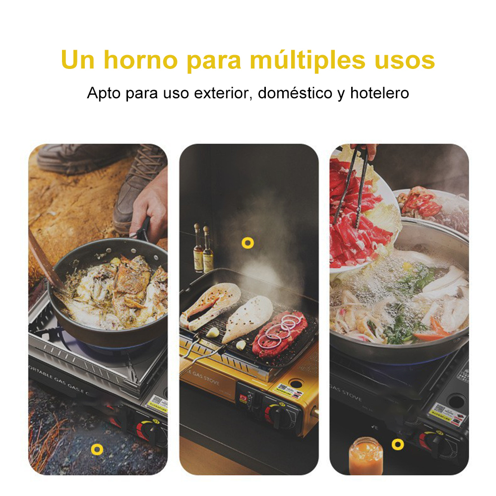 Estufa Gas Portátil,Válvula de control ajustable,Para Exteriores, uso Doméstico, Acampar, Picnic