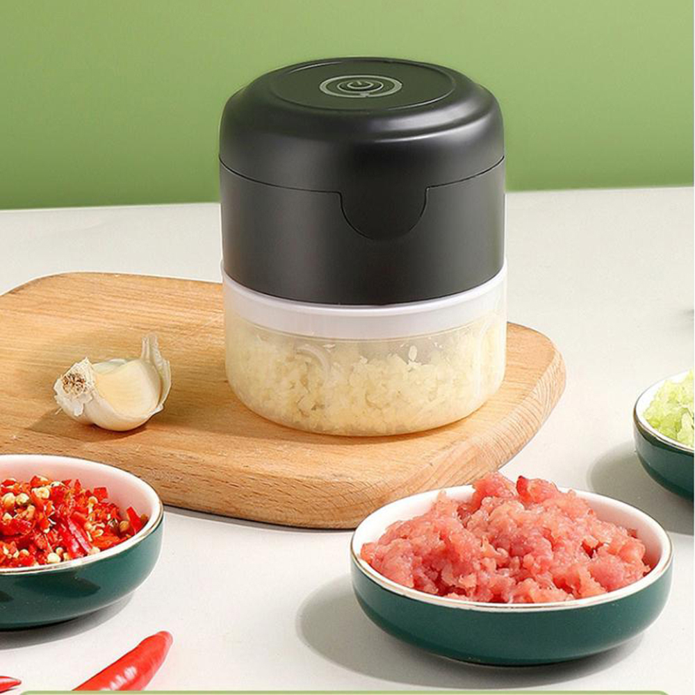 Máquina eléctrica para triturar ajo - Triturador de alimentos portátil recargable, herramienta duradera y resistente para la cocina, apta para jengibre, chile, frutas y carnes