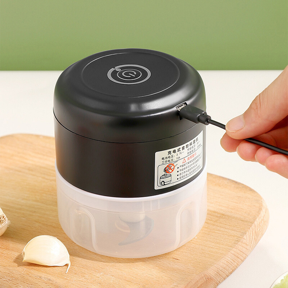 Máquina eléctrica para triturar ajo - Triturador de alimentos portátil recargable, herramienta duradera y resistente para la cocina, apta para jengibre, chile, frutas y carnes
