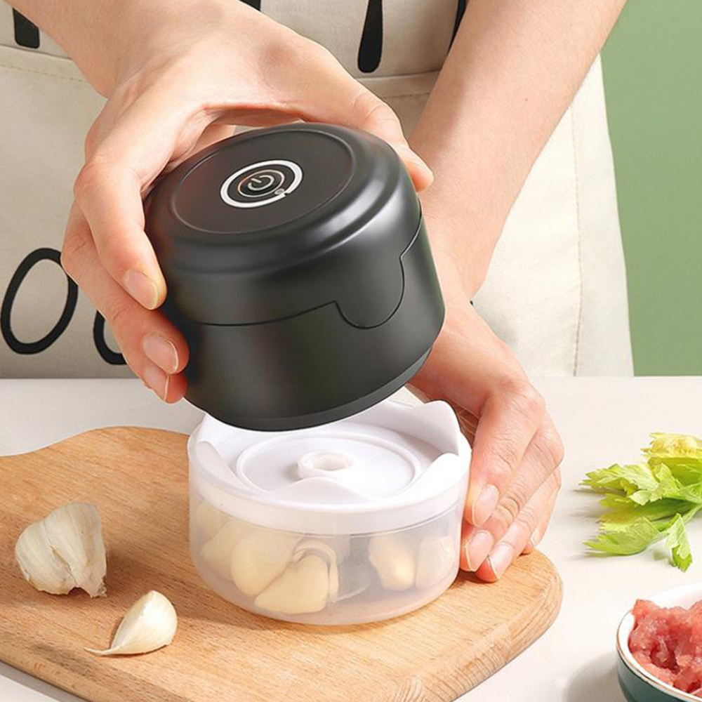 Máquina eléctrica para triturar ajo - Triturador de alimentos portátil recargable, herramienta duradera y resistente para la cocina, apta para jengibre, chile, frutas y carnes