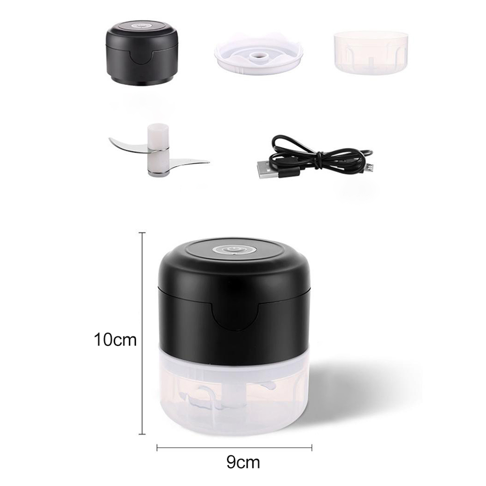 Máquina eléctrica para triturar ajo - Triturador de alimentos portátil recargable, herramienta duradera y resistente para la cocina, apta para jengibre, chile, frutas y carnes