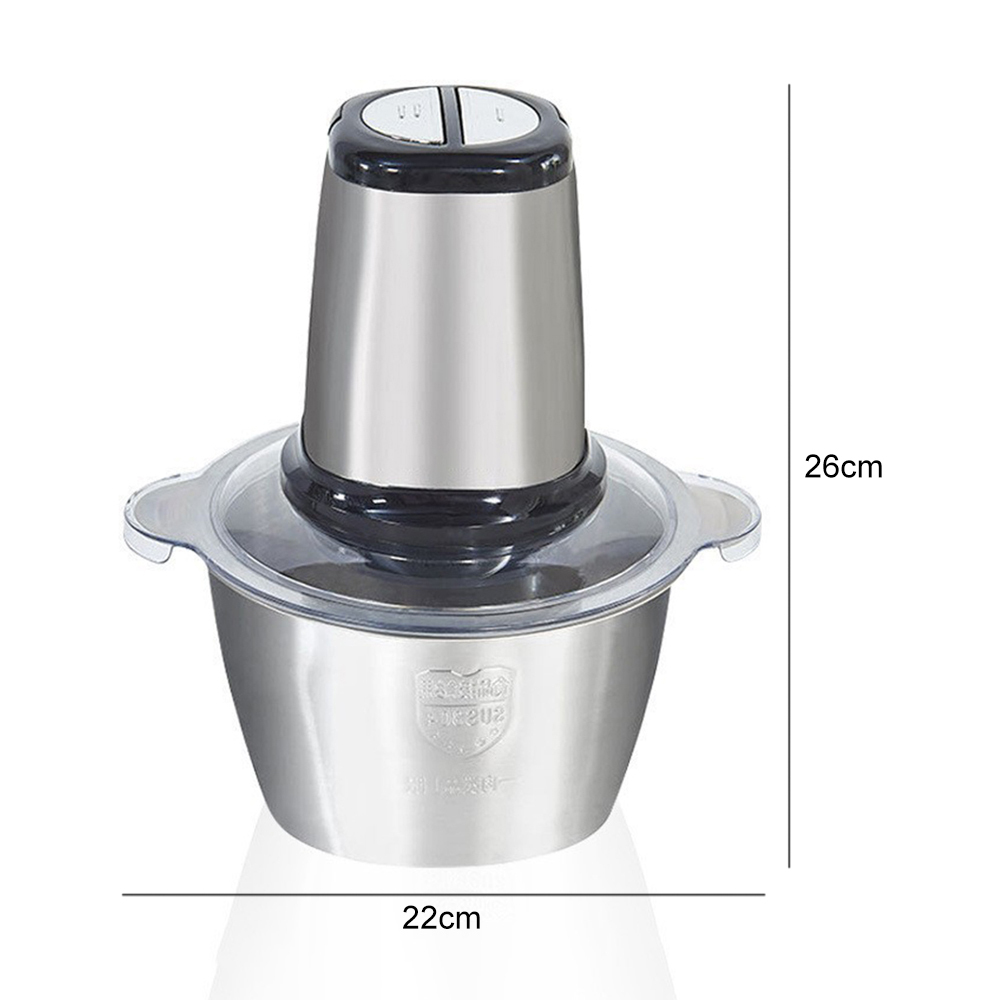 Máquina eléctrica para picar carne de 2L, trituradora eléctrica multifuncional de alimentos, con cuchillas afiladas de acero inoxidable, apta para carne/pescado/verduras/frutas, regalo ideal