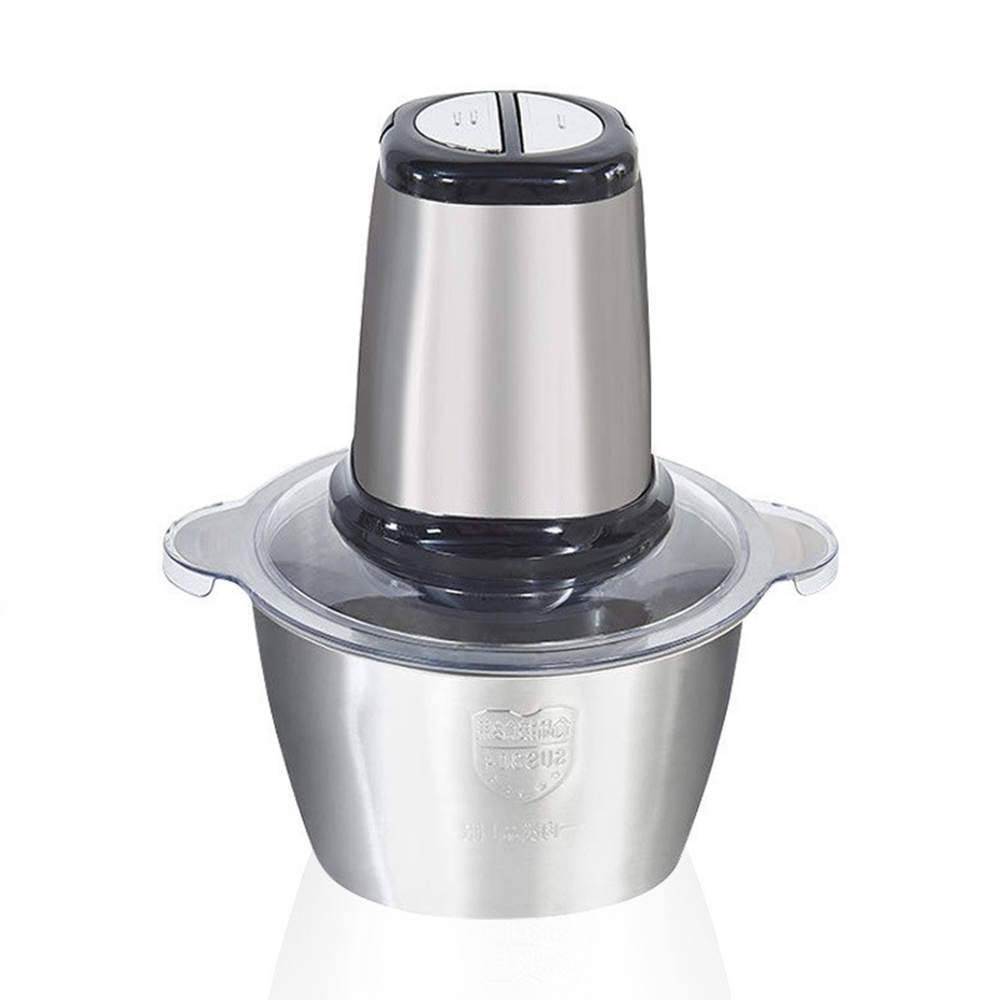 Máquina eléctrica para picar carne de 2L, trituradora eléctrica multifuncional de alimentos, con cuchillas afiladas de acero inoxidable, apta para carne/pescado/verduras/frutas, regalo ideal