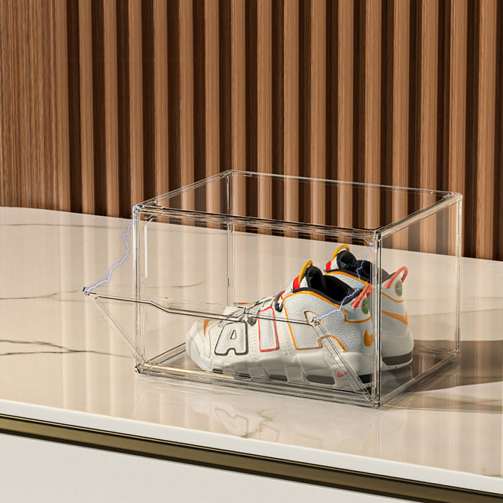 Caja para guardar zapatos, caja de almacenamiento, caja para zapatos transparente apilable, caja para guardar zapatos, caja para guardar zapatos, caja modular para guardar zapatos para zapatillas, tacones altos, zapatos de vestir
