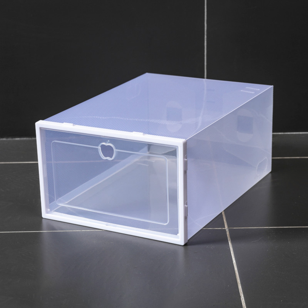Caja de almacenamiento de zapatos apilable transparente, caja de zapatos de plástico, caja de almacenamiento de zapatos con tapa, vitrina de exhibición de zapatos deportivos apilable, adecuada para guardar zapatos y juguetes en el hogar