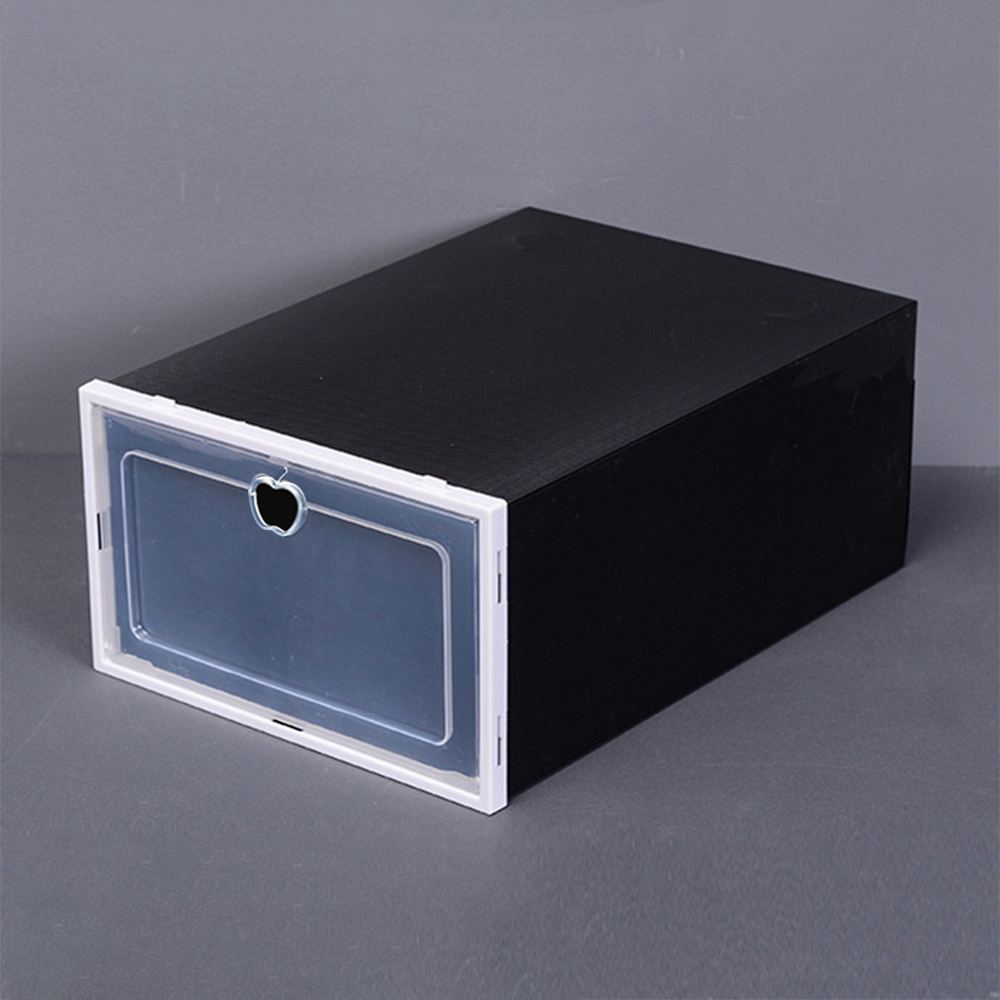 Caja de almacenamiento de zapatos apilable transparente, caja de zapatos de plástico, caja de almacenamiento de zapatos con tapa, vitrina de exhibición de zapatos deportivos apilable, adecuada para guardar zapatos y juguetes en el hogar