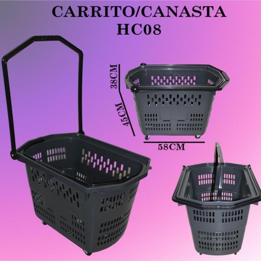 Carrito de compras de plástico plegable