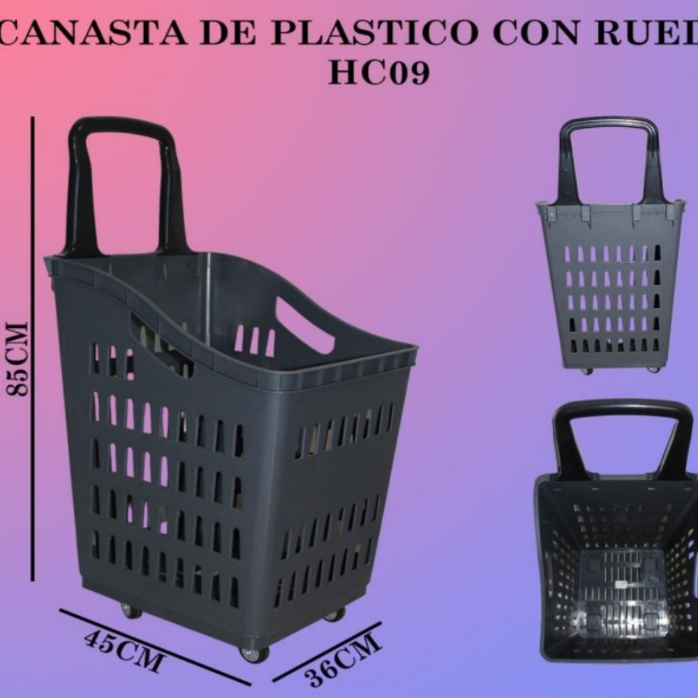 Carrito de compras de plástico plegable