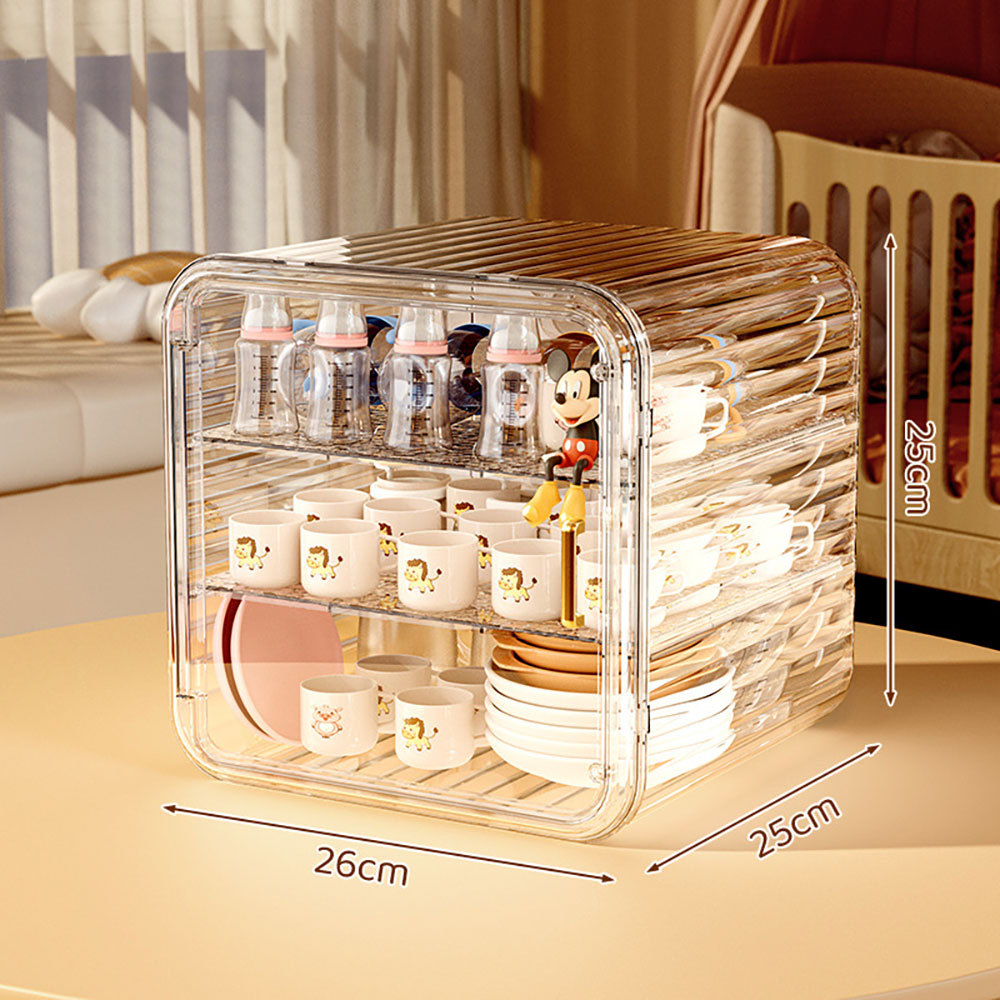 Soporte de perfume de cosméticos a prueba de polvo de la pantalla de almacenamiento de 3 capas