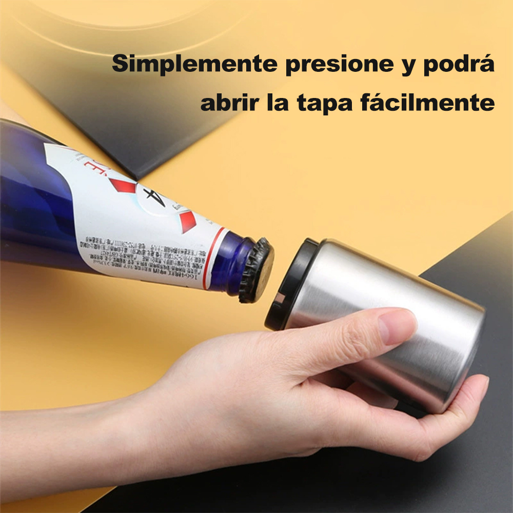 Abridor de botellas automático a presión de 1 pieza, abridor de botellas portátil, abridor de botellas de cerveza con botón automático, abridor de botellas de cerveza, adecuado para bares, KTV, picnics al aire libre, reuniones familiares, reuniones de ami