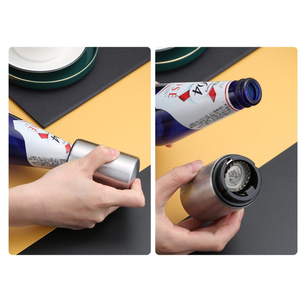 Abridor de botellas automático a presión de 1 pieza, abridor de botellas portátil, abridor de botellas de cerveza con botón automático, abridor de botellas de cerveza, adecuado para bares, KTV, picnics al aire libre, reuniones familiares, reuniones de ami