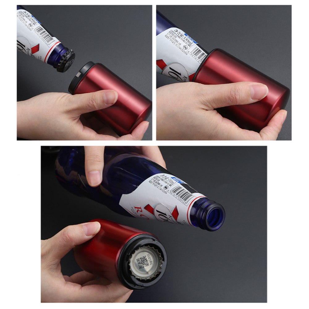 Abridor de botellas automático a presión de 1 pieza, abridor de botellas portátil, abridor de botellas de cerveza con botón automático, abridor de botellas de cerveza, adecuado para bares, KTV, picnics al aire libre, reuniones familiares, reuniones de ami
