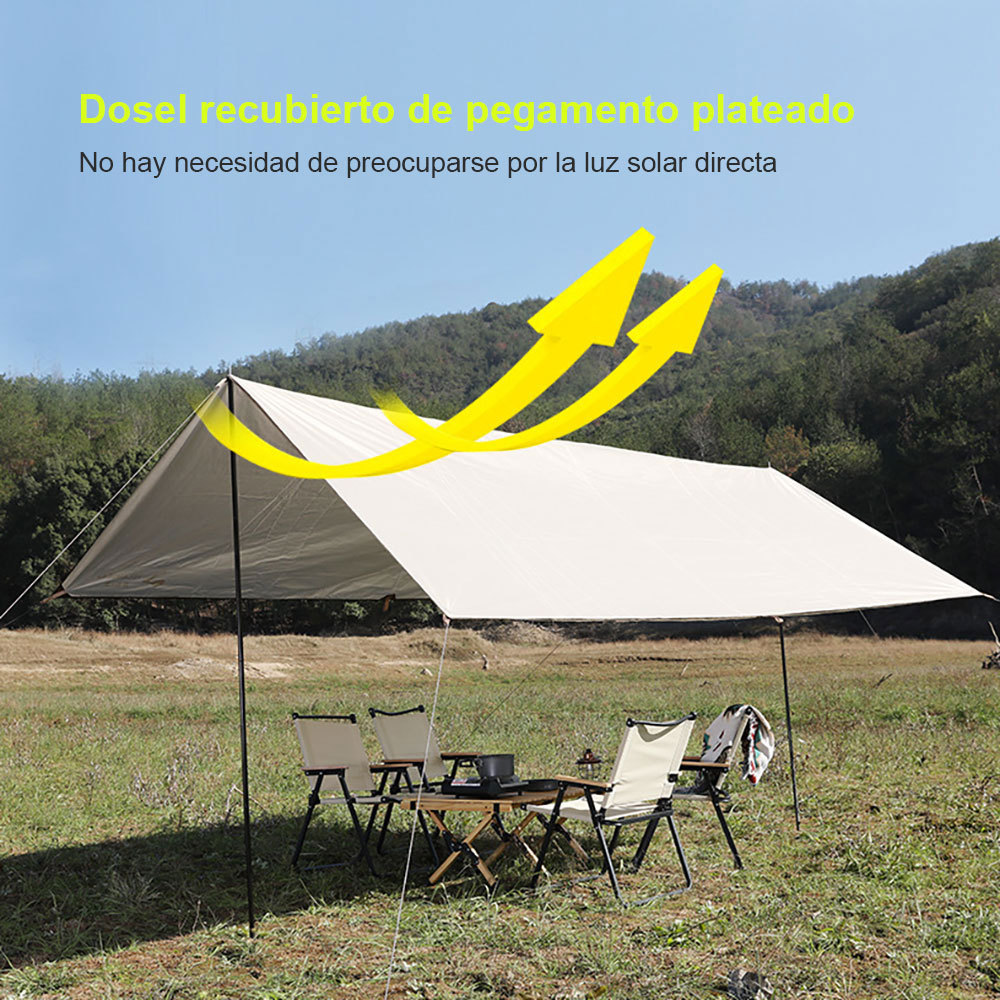 Toldo de pegamento plateado