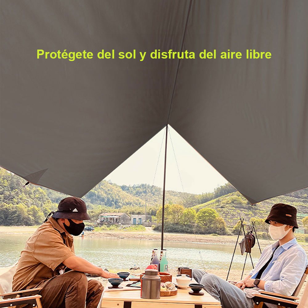 Toldo de pegamento plateado